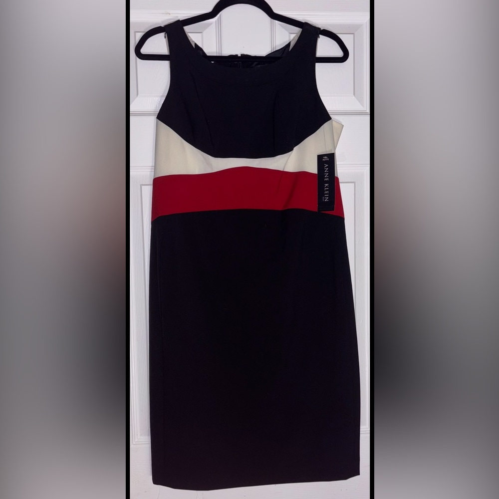 Anne Klein Dress with Red and Cream Accents